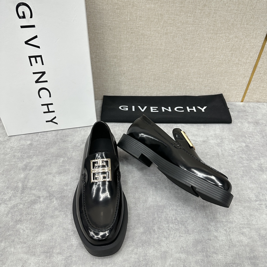 GVX纪梵-希新品GIVENCH*4G金属logo厚底乐福鞋皮鞋采用进口光滑牛皮/开边珠擦色亮皮/压纹牛