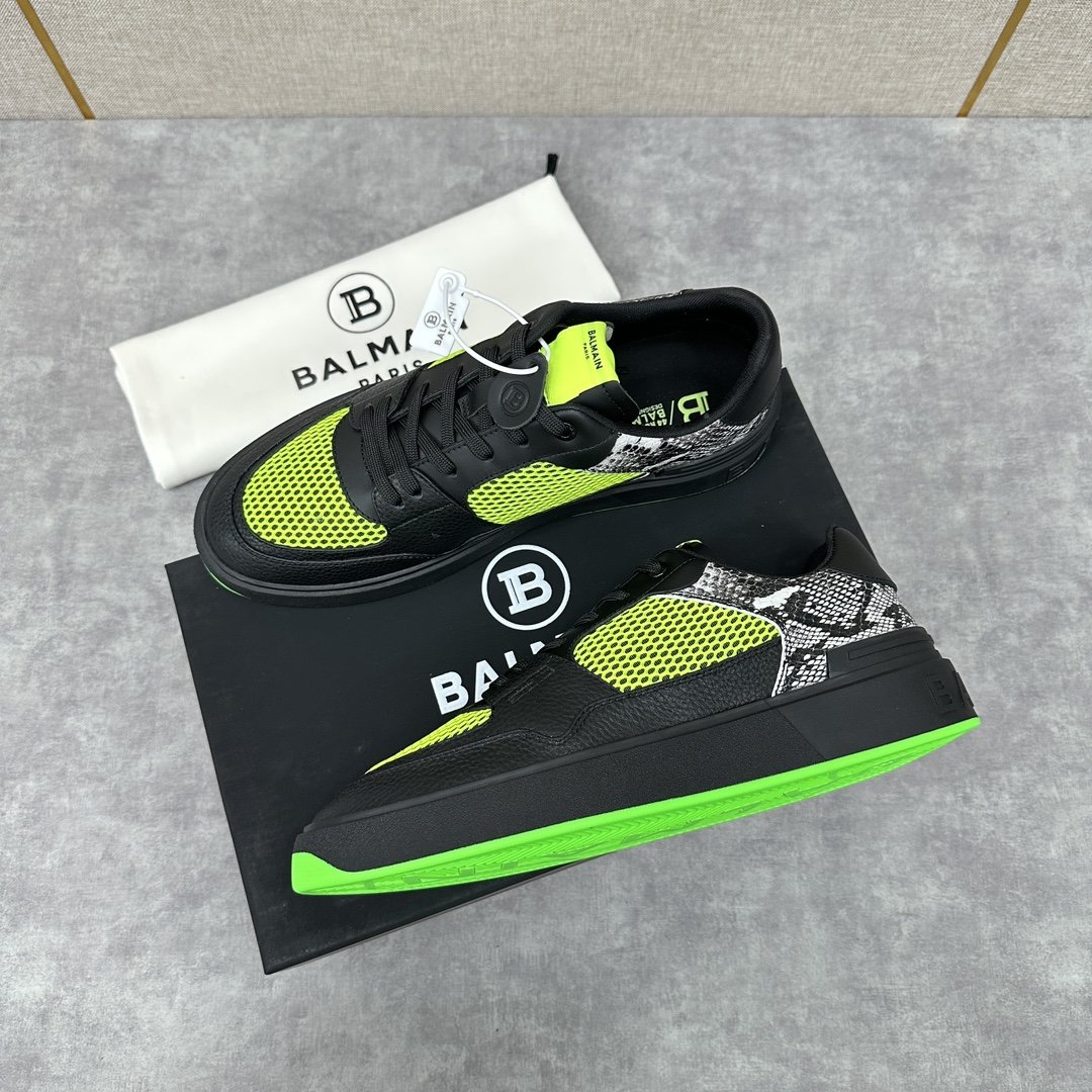 Balmai*巴尔-曼新品B-Skate拼接冲孔低帮休闲运动鞋多种材质拼接撞色设计采用进口小牛皮大小眼冲
