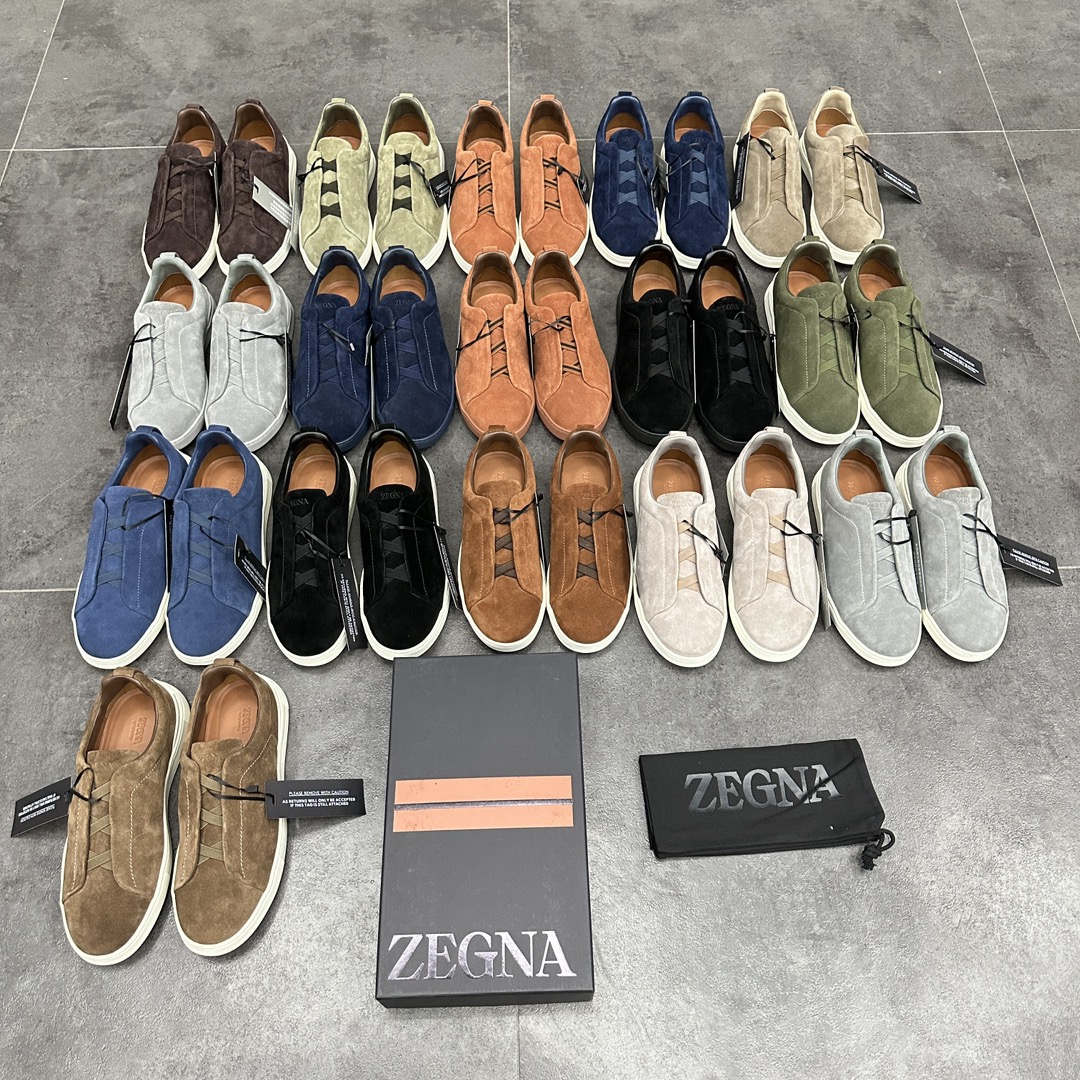 Zegn*/杰尼-亚休闲反毛牛皮运动鞋TripleStitch系列是一款精致的休闲鞋履官方8,400饰有