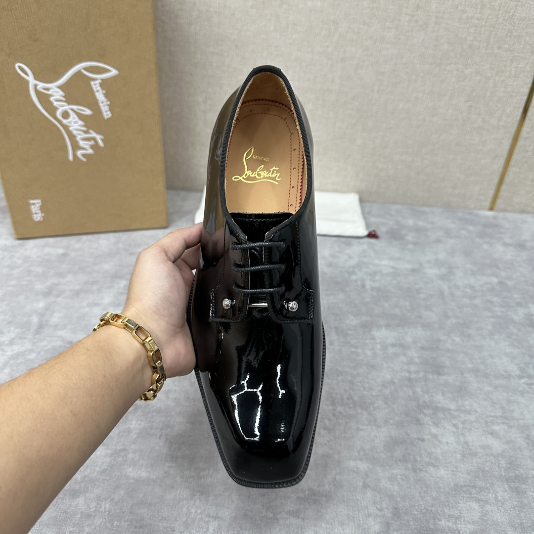 CL新品正装鞋皮鞋Christia*Loubouti*红底鞋GREGGO男士牛津鞋官方采用进口牛皮/亮面