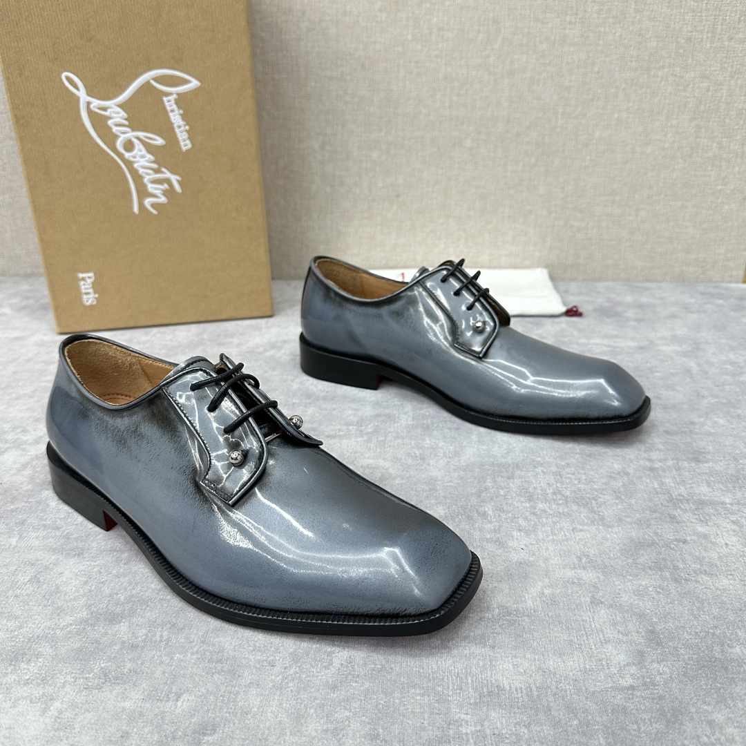 CL新品正装鞋皮鞋Christia*Loubouti*红底鞋GREGGO男士牛津鞋官方采用进口牛皮/亮面