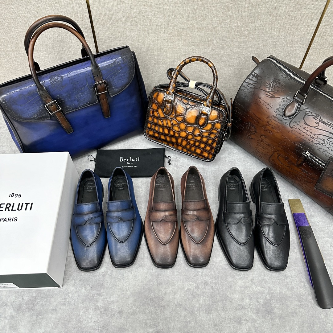 Berlut*布鲁提新品上市GrandÉcritoire皮革乐福鞋皮鞋官方19,900专柜同步火热款成功