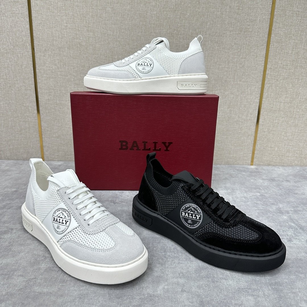 BL家BAL*Y巴-利Biney男士条纹设计休闲运动鞋板鞋版型侧面经典标识休闲款采用多色和纯白纯黑色彩搭