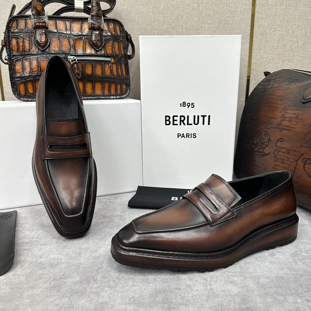 BERLUT*布鲁提ALTO套脚牛津鞋男士正装一脚蹬皮鞋官方19,500超级内卷的一款改色套脚鞋诠释不一