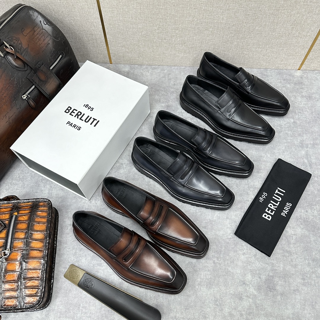 BERLUT*布鲁提ALTO套脚牛津鞋男士正装一脚蹬皮鞋官方19,500超级内卷的一款改色套脚鞋诠释不一
