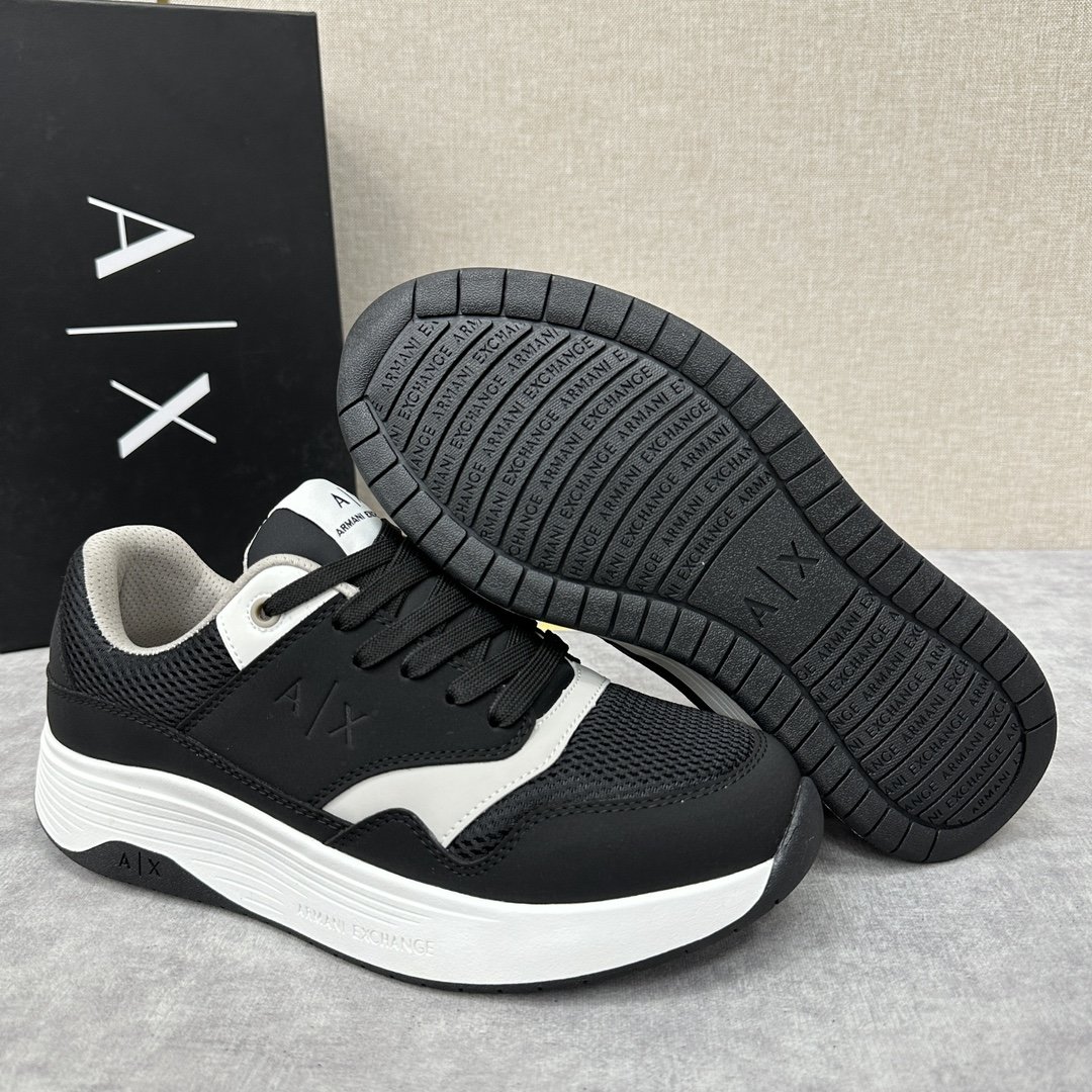 阿玛-尼AX系列Arman*Exchange新款男士系带低帮网布拼接运动鞋此款EMPORIOARMAN*