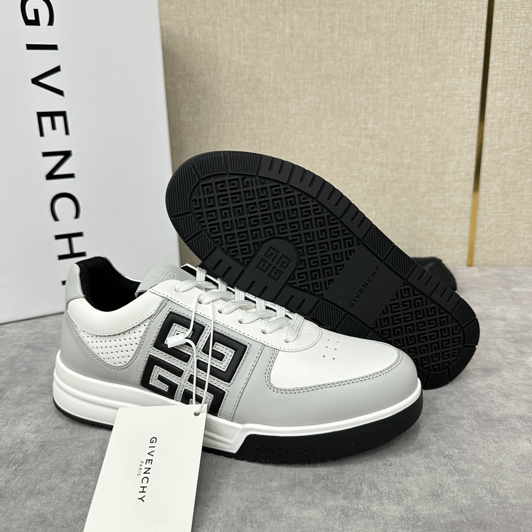 GVX新品GIVENCH*纪梵-希G4系列低帮运动鞋官方5,390进口牛皮系带拼接撞色设计侧面压印4GL