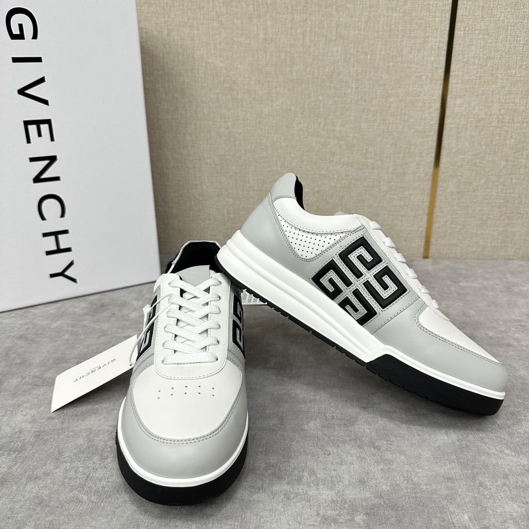 GVX新品GIVENCH*纪梵-希G4系列低帮运动鞋官方5,390进口牛皮系带拼接撞色设计侧面压印4GL