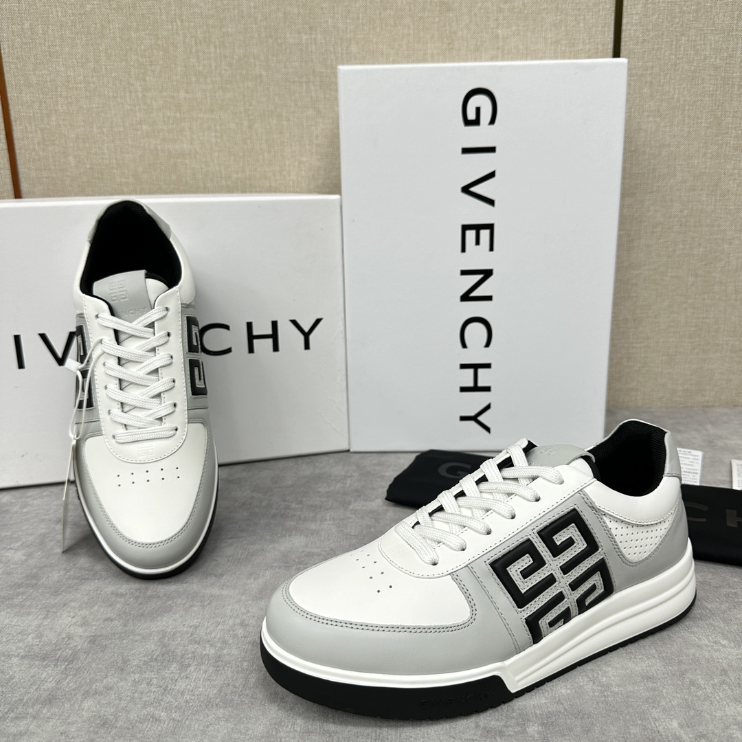 GVX新品GIVENCH*纪梵-希G4系列低帮运动鞋官方5,390进口牛皮系带拼接撞色设计侧面压印4GL