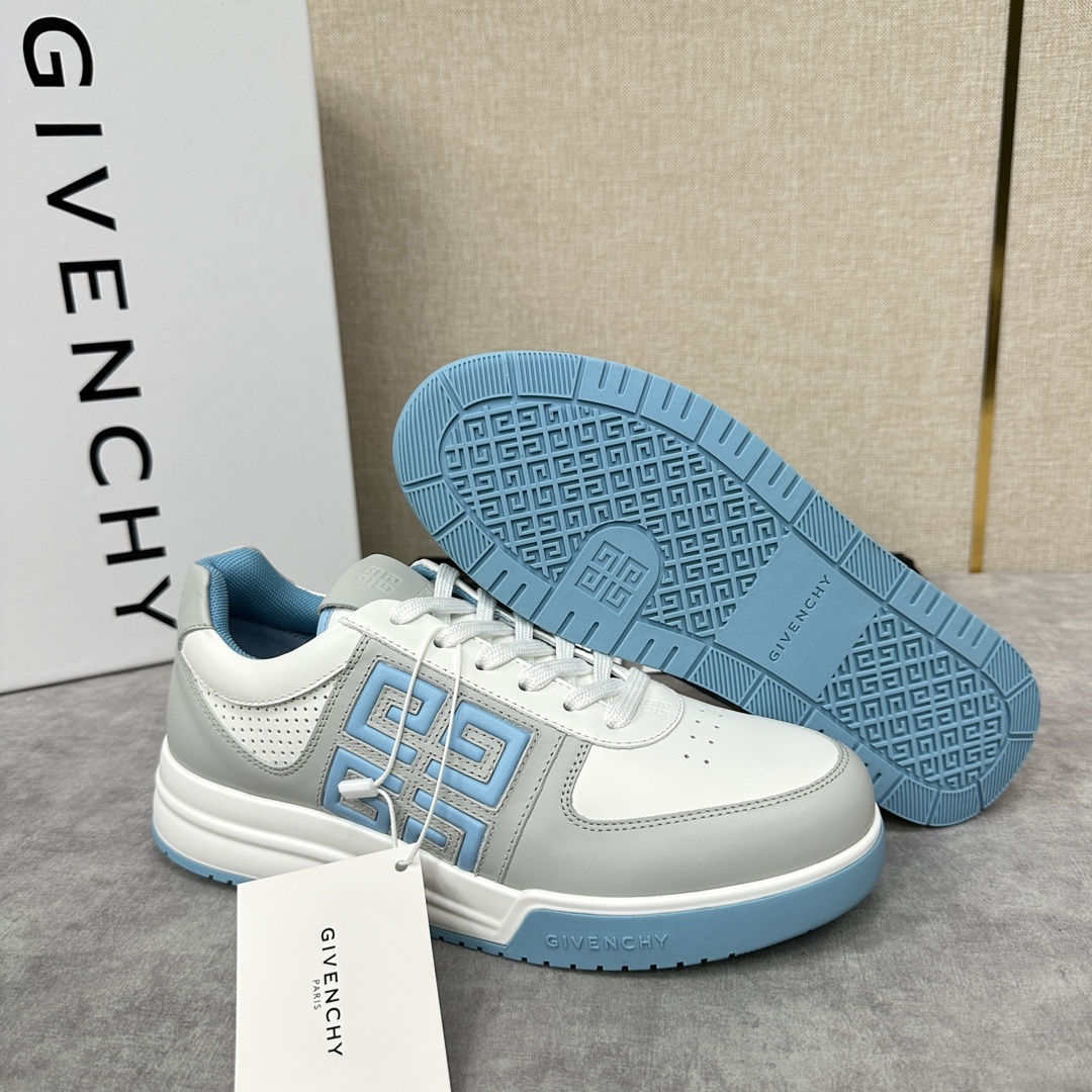 GVX新品GIVENCH*纪梵-希G4系列低帮运动鞋官方5,390进口牛皮系带拼接撞色设计侧面压印4GL