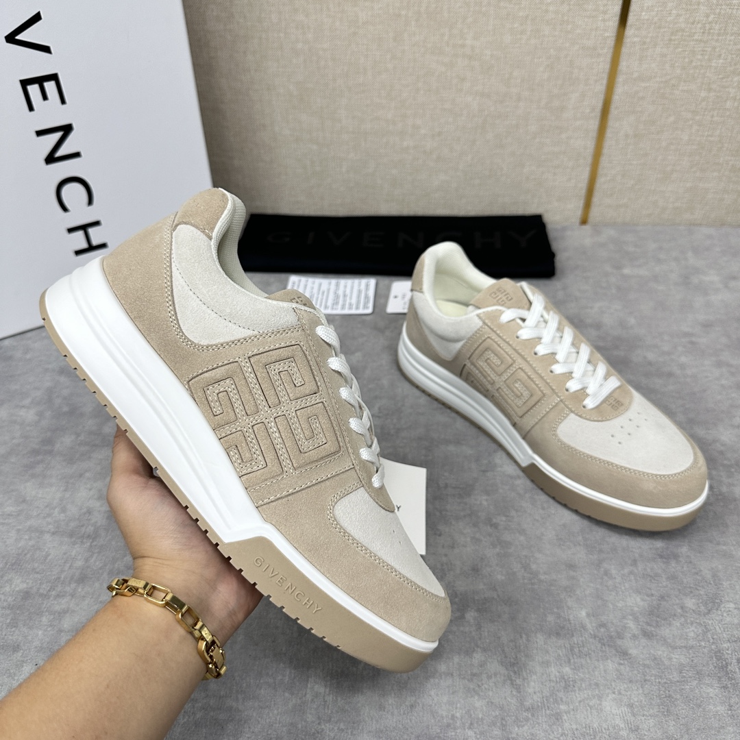 GVX新品GIVENCH*纪梵-希G4系列低帮运动鞋官方5,390进口牛皮系带拼接撞色设计侧面压印4GL