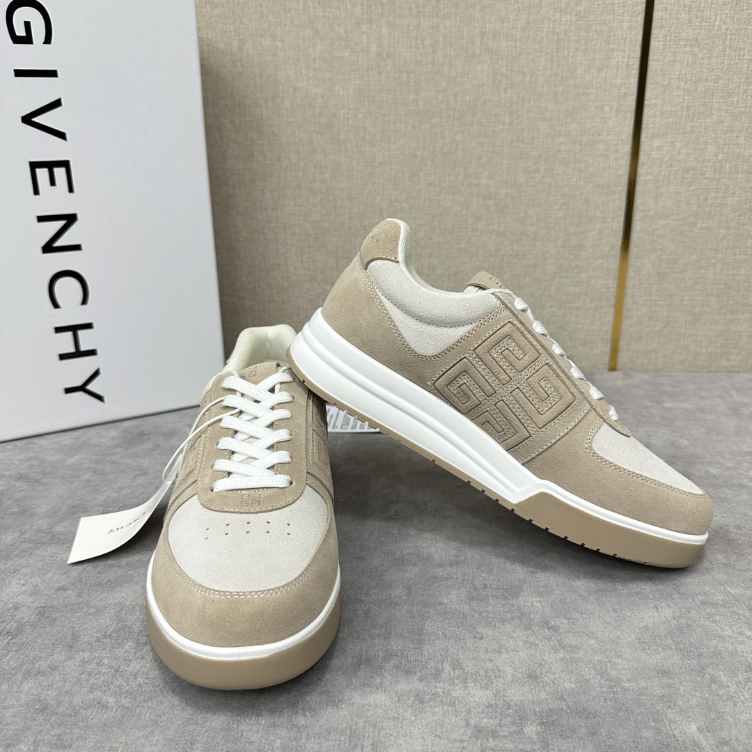 GVX新品GIVENCH*纪梵-希G4系列低帮运动鞋官方5,390进口牛皮系带拼接撞色设计侧面压印4GL