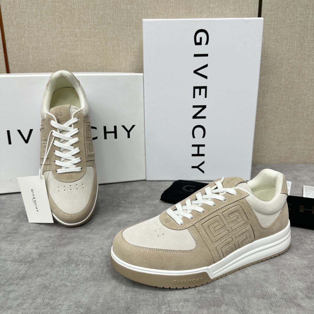 GVX新品GIVENCH*纪梵-希G4系列低帮运动鞋官方5,390进口牛皮系带拼接撞色设计侧面压印4GL