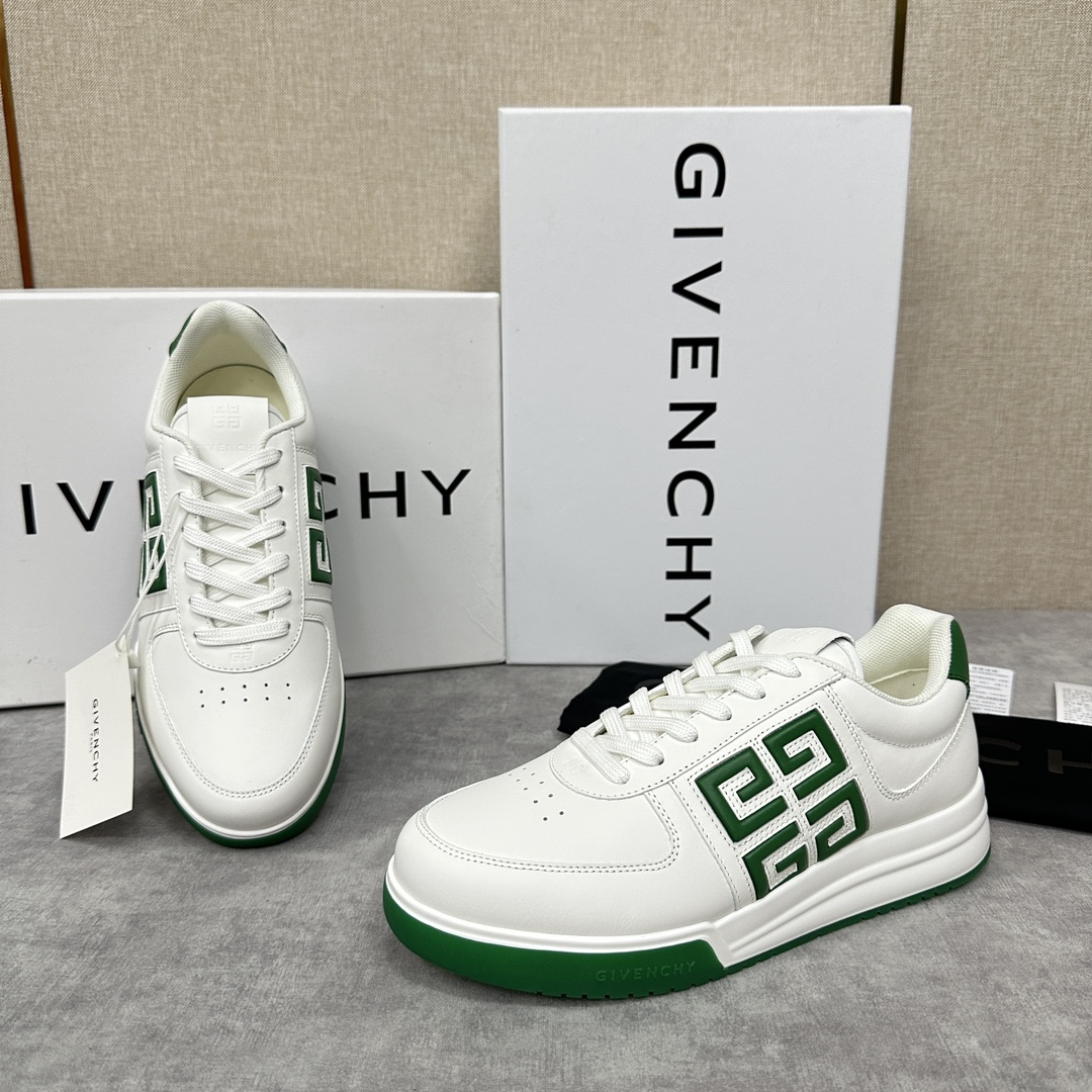 GVX新品GIVENCH*纪梵-希G4系列低帮运动鞋官方5,390进口牛皮系带拼接撞色设计侧面压印4GL