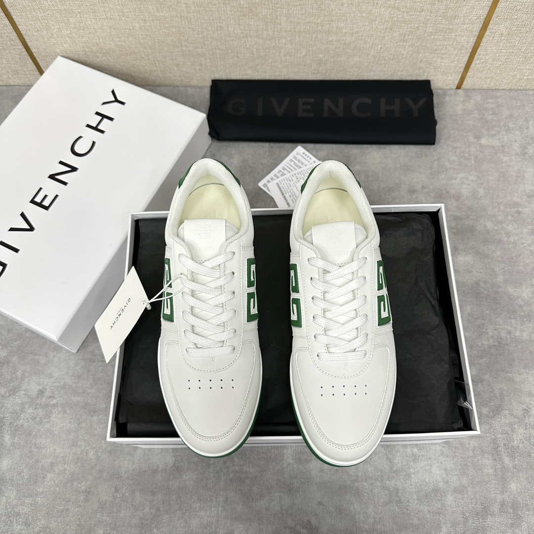 GVX新品GIVENCH*纪梵-希G4系列低帮运动鞋官方5,390进口牛皮系带拼接撞色设计侧面压印4GL