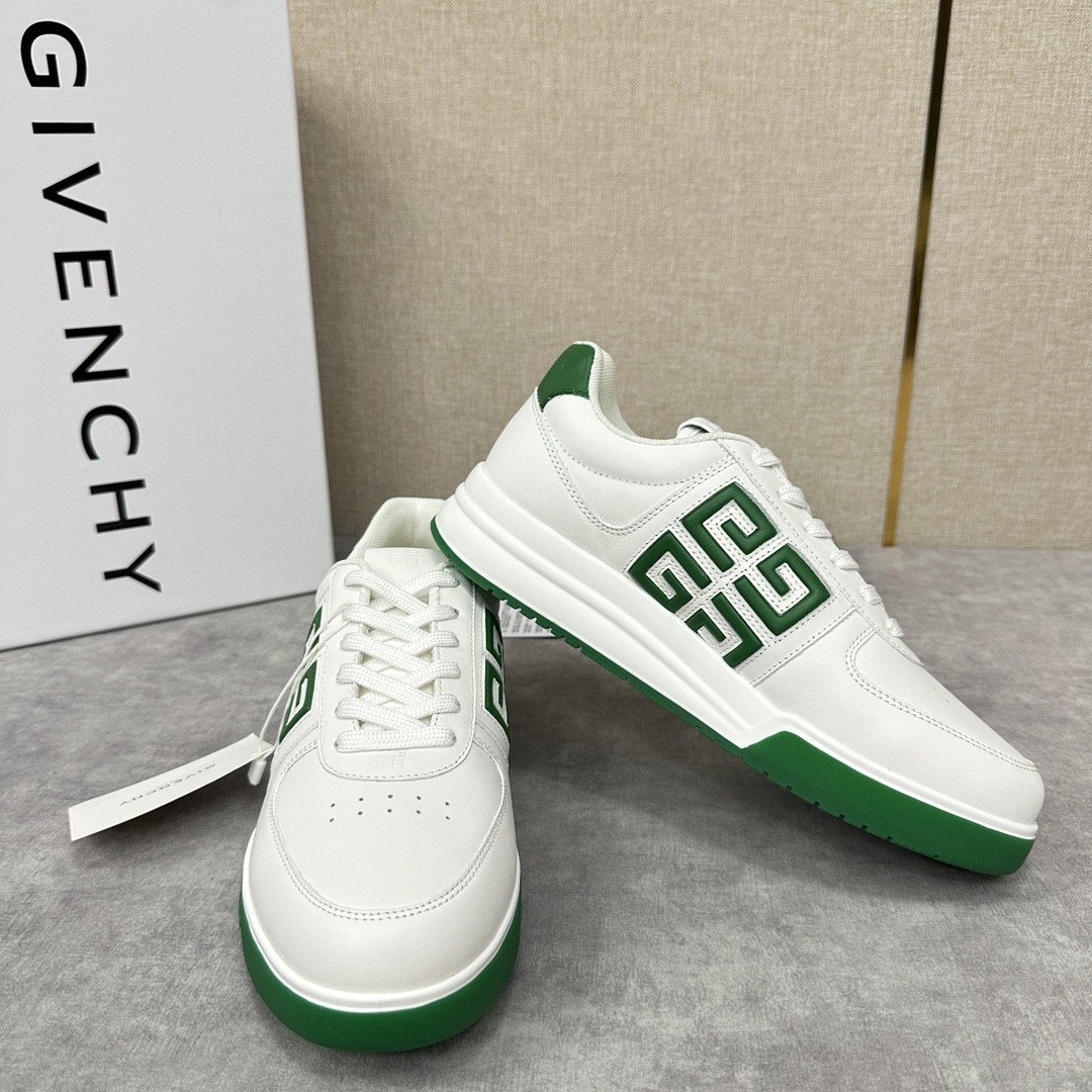 GVX新品GIVENCH*纪梵-希G4系列低帮运动鞋官方5,390进口牛皮系带拼接撞色设计侧面压印4GL