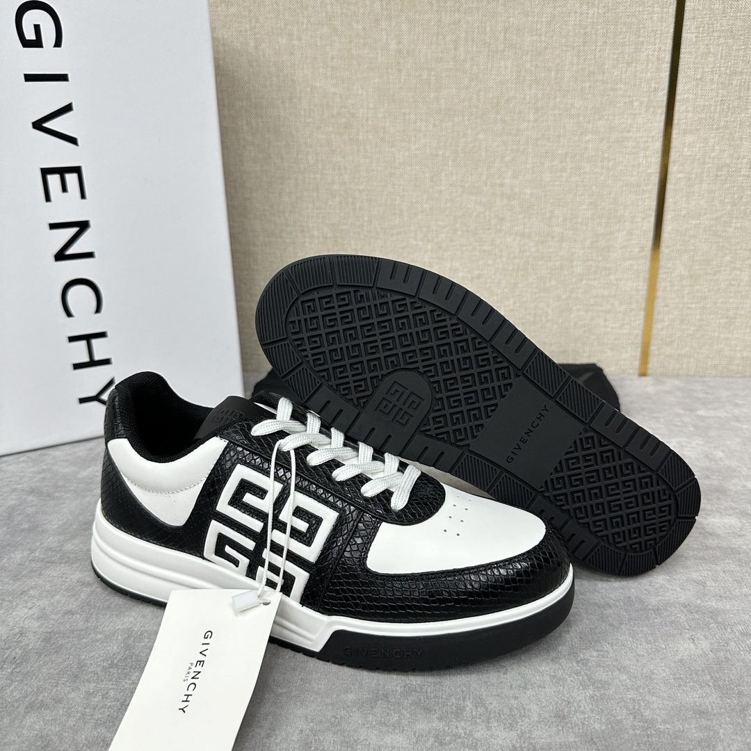 GVX新品GIVENCH*纪梵-希G4系列低帮运动鞋官方5,390进口牛皮系带拼接撞色设计侧面压印4GL