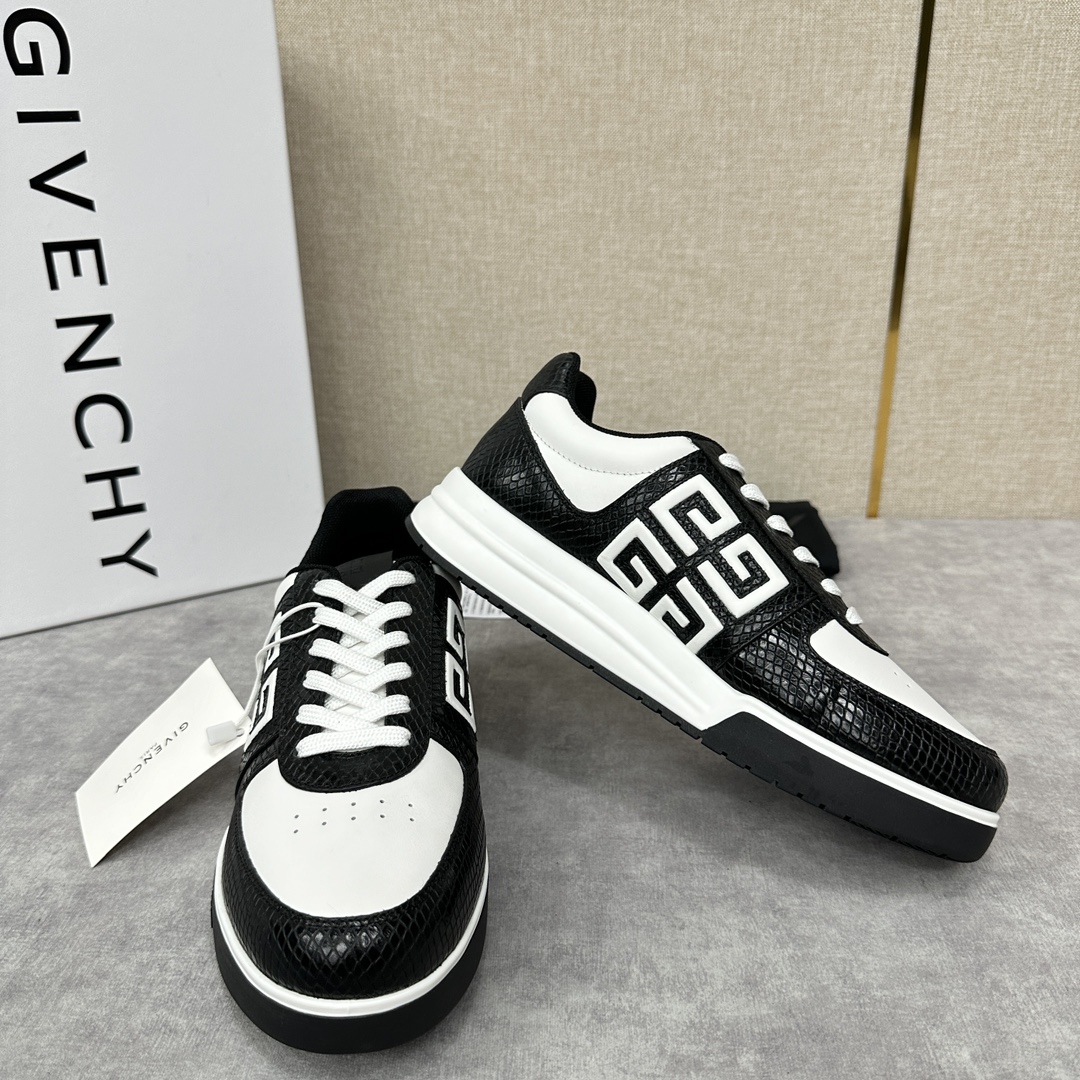 GVX新品GIVENCH*纪梵-希G4系列低帮运动鞋官方5,390进口牛皮系带拼接撞色设计侧面压印4GL