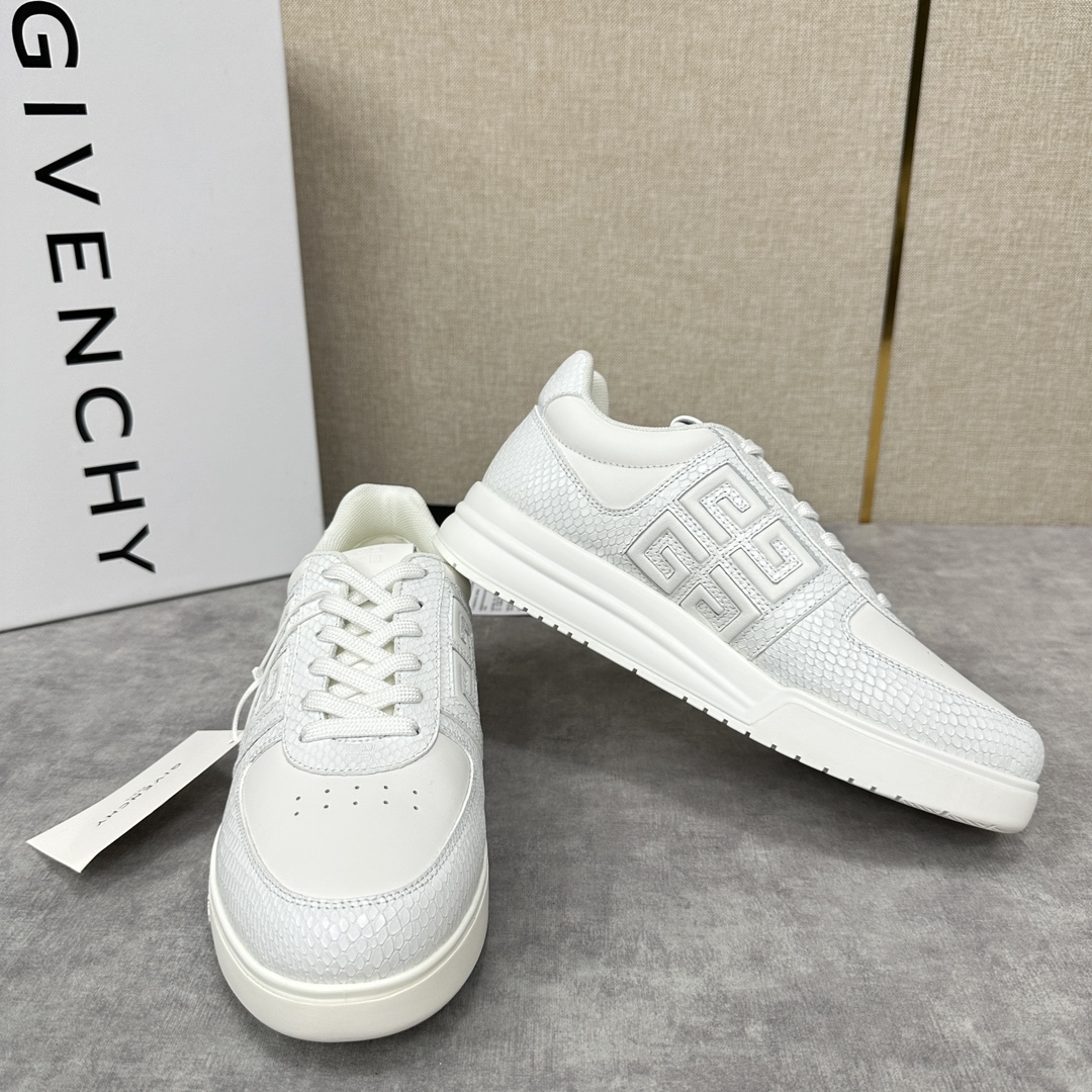 GVX新品GIVENCH*纪梵-希G4系列低帮运动鞋官方5,390进口牛皮系带拼接撞色设计侧面压印4GL