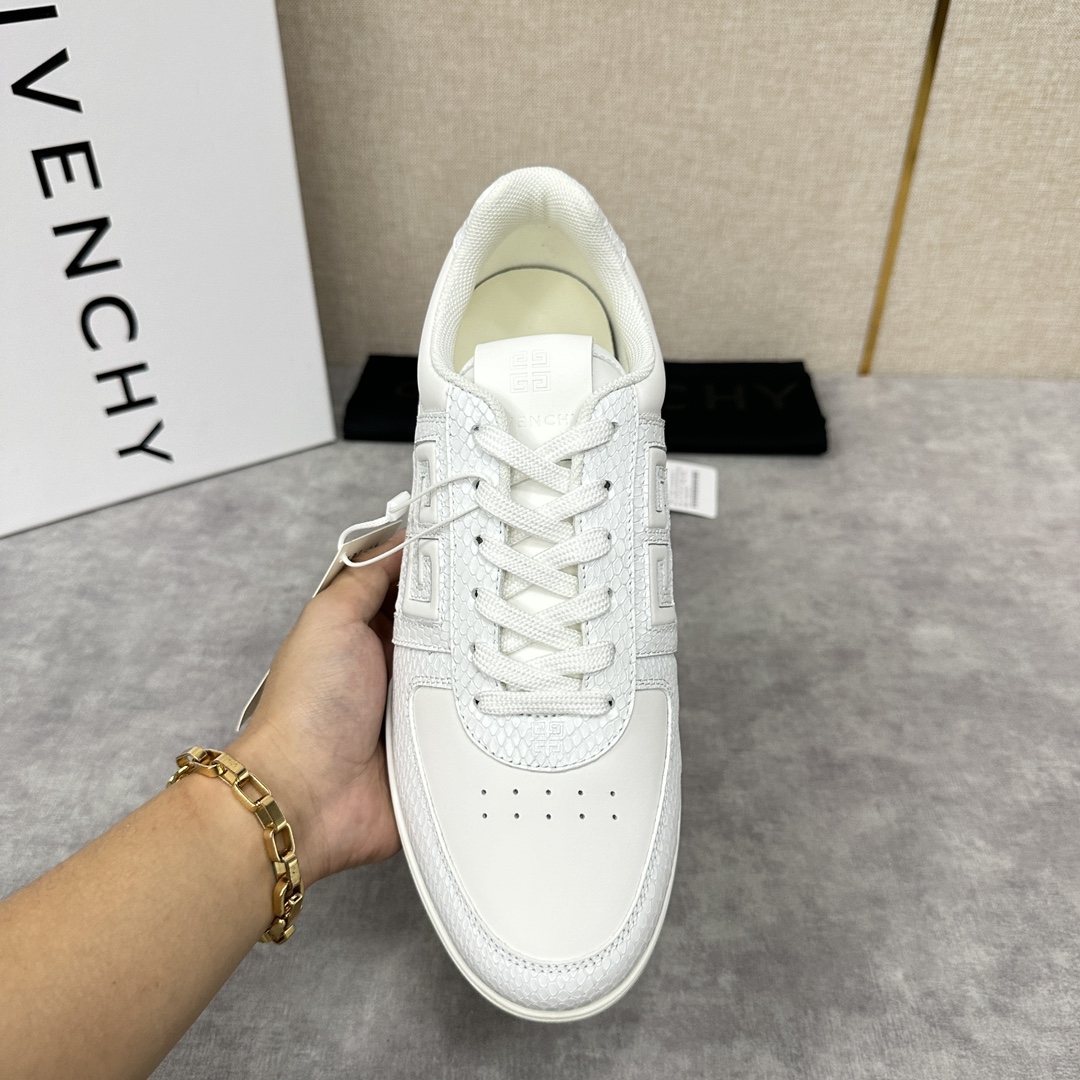 GVX新品GIVENCH*纪梵-希G4系列低帮运动鞋官方5,390进口牛皮系带拼接撞色设计侧面压印4GL