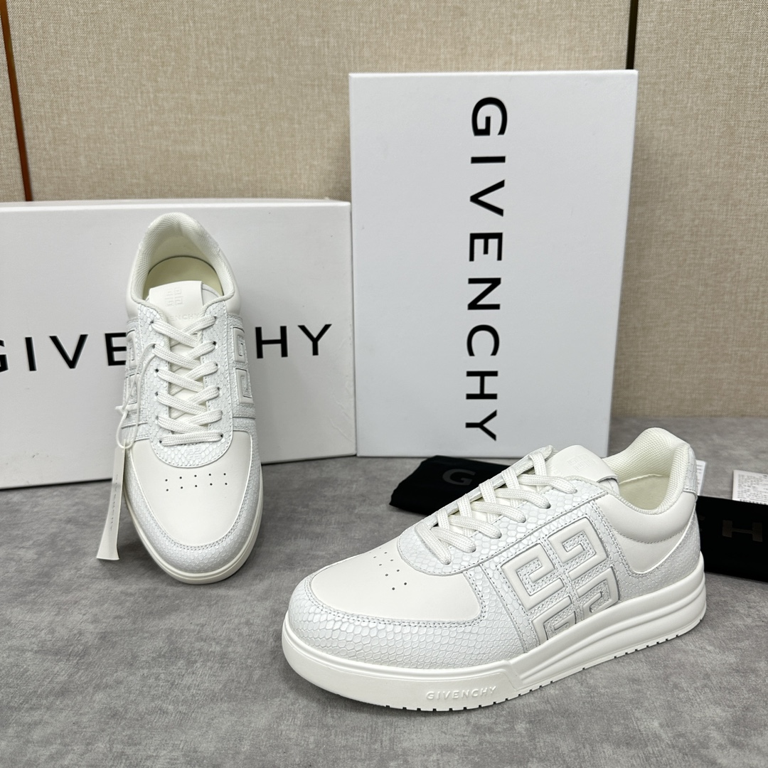 GVX新品GIVENCH*纪梵-希G4系列低帮运动鞋官方5,390进口牛皮系带拼接撞色设计侧面压印4GL