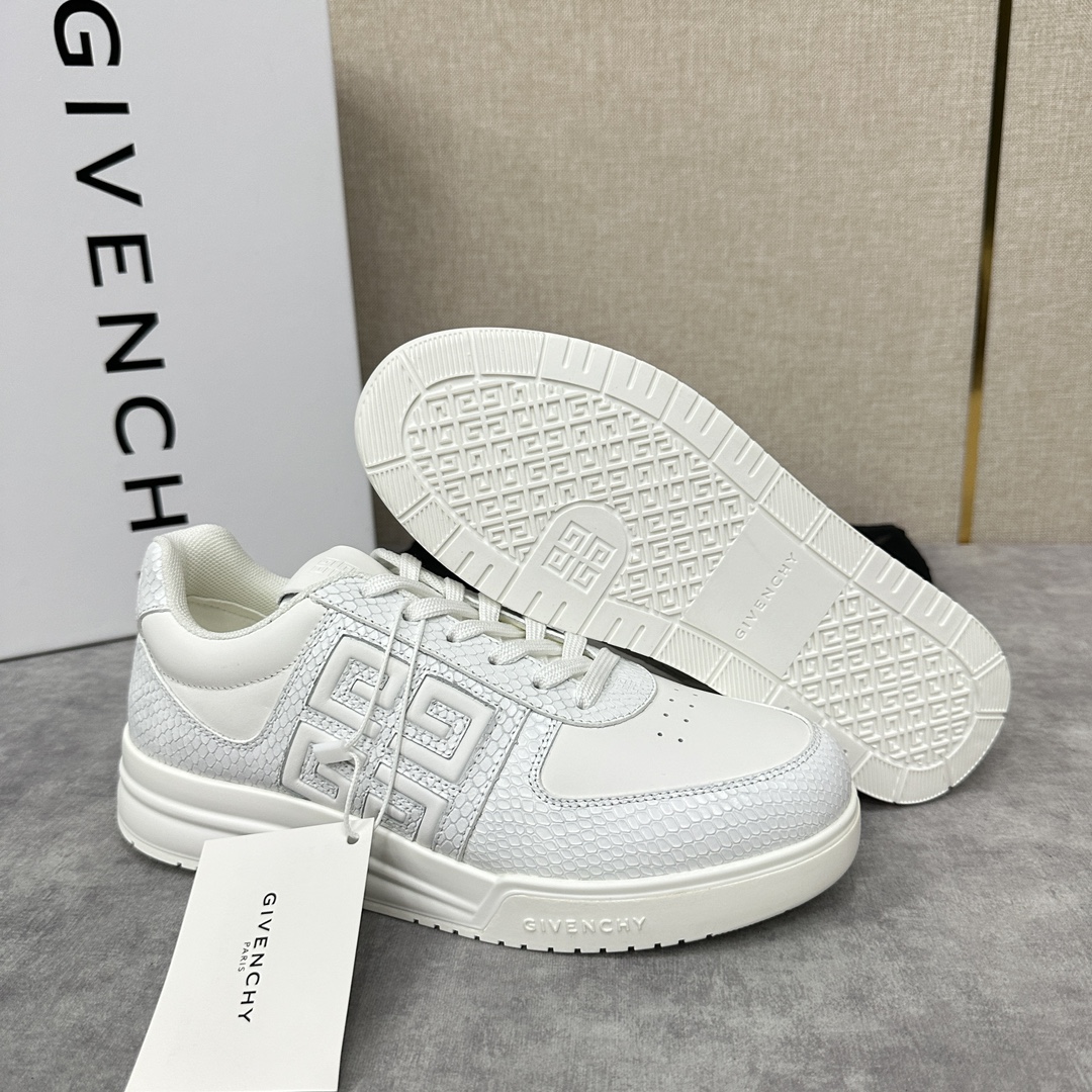 GVX新品GIVENCH*纪梵-希G4系列低帮运动鞋官方5,390进口牛皮系带拼接撞色设计侧面压印4GL