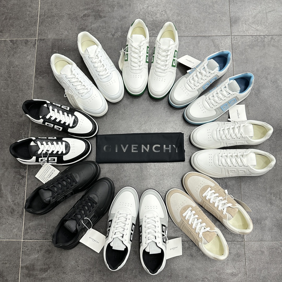 GVX新品GIVENCH*纪梵-希G4系列低帮运动鞋官方5,390进口牛皮系带拼接撞色设计侧面压印4GL