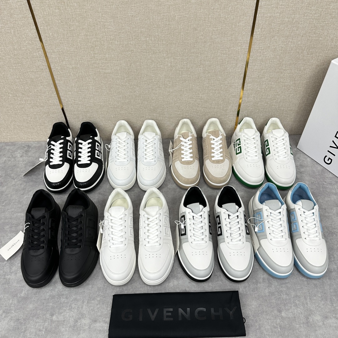 GVX新品GIVENCH*纪梵-希G4系列低帮运动鞋官方5,390进口牛皮系带拼接撞色设计侧面压印4GL