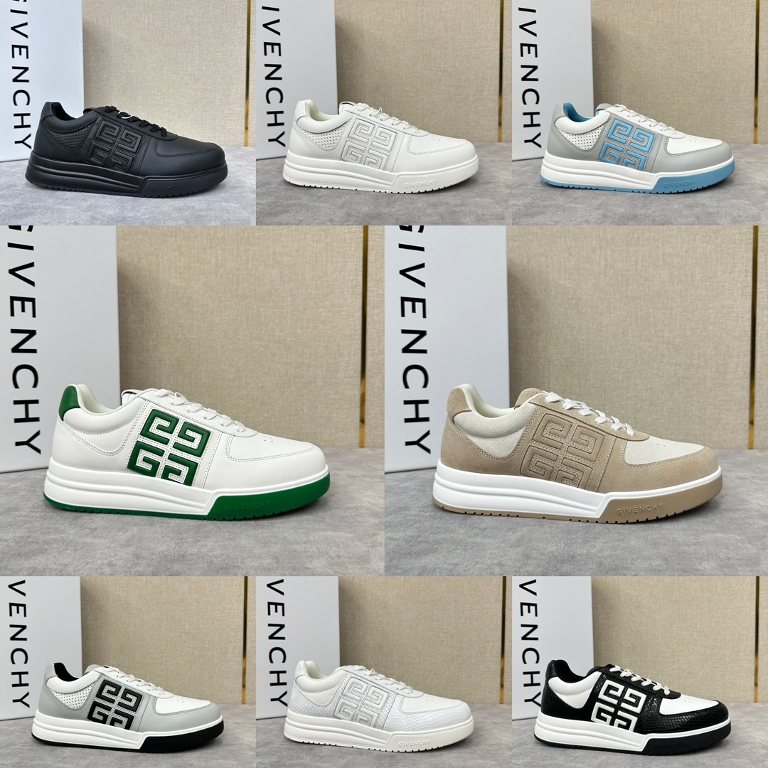 GVX新品GIVENCH*纪梵-希G4系列低帮运动鞋官方5,390进口牛皮系带拼接撞色设计侧面压印4GL