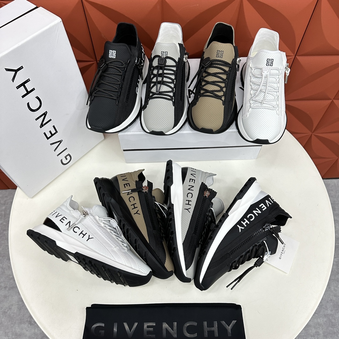 GVX新品Givench*纪梵希SPECTRE慢跑低帮拉链休闲鞋这款运动鞋采用进口牛皮冲孔设计内里牛皮打