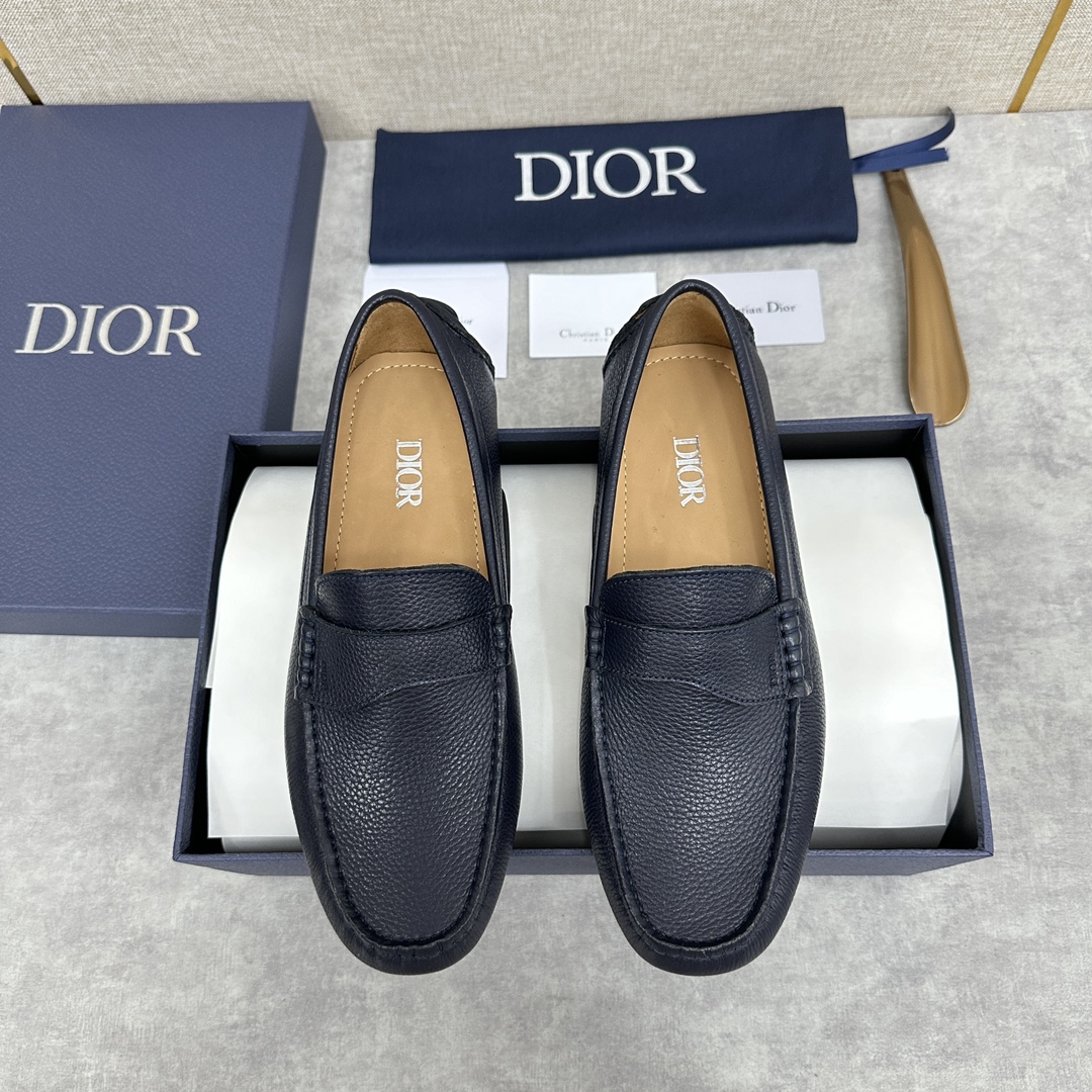 Dior Loafers Moccasin Single Layer Shoes Replica Sale online
 Grey Silver Men Cowhide Rubber Casual