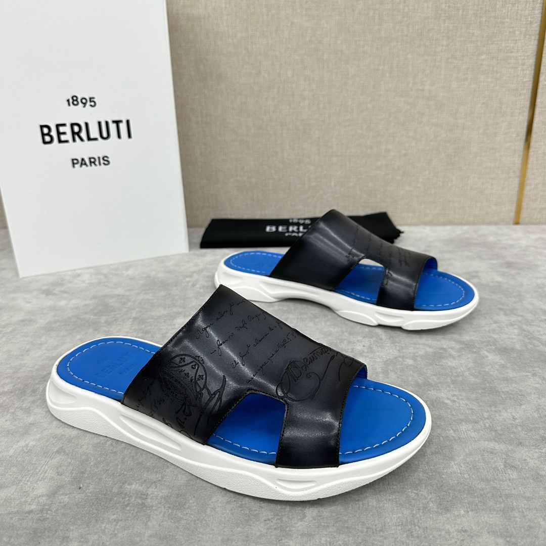 Berlut*布鲁提2024夏季新品系列灵感新季新款Shadow皮革拖鞋官方9,700全新设计拖鞋简约大