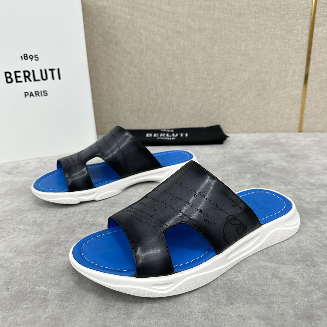 Berlut*布鲁提2024夏季新品系列灵感新季新款Shadow皮革拖鞋官方9,700全新设计拖鞋简约大