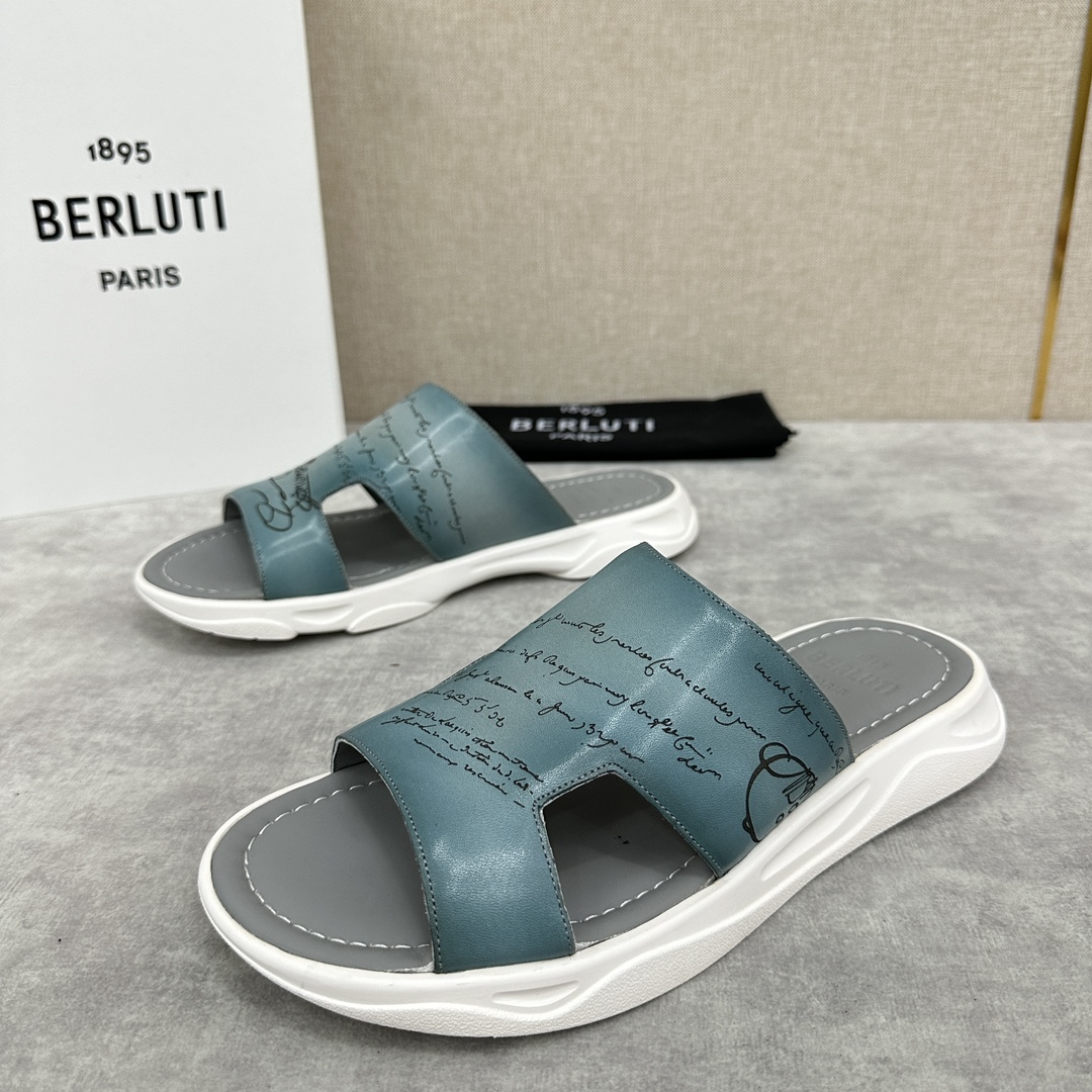 Berlut*布鲁提2024夏季新品系列灵感新季新款Shadow皮革拖鞋官方9,700全新设计拖鞋简约大