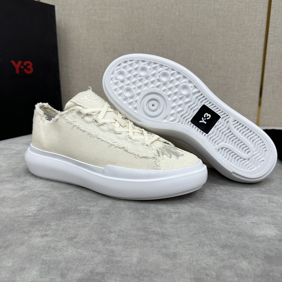 Y-3新品官网同步休闲鞋板鞋老头山本-耀司操刀重回经典的黑白配色搭配做旧帆布涂鸦鞋头系带休闲乞丐鞋百搭款