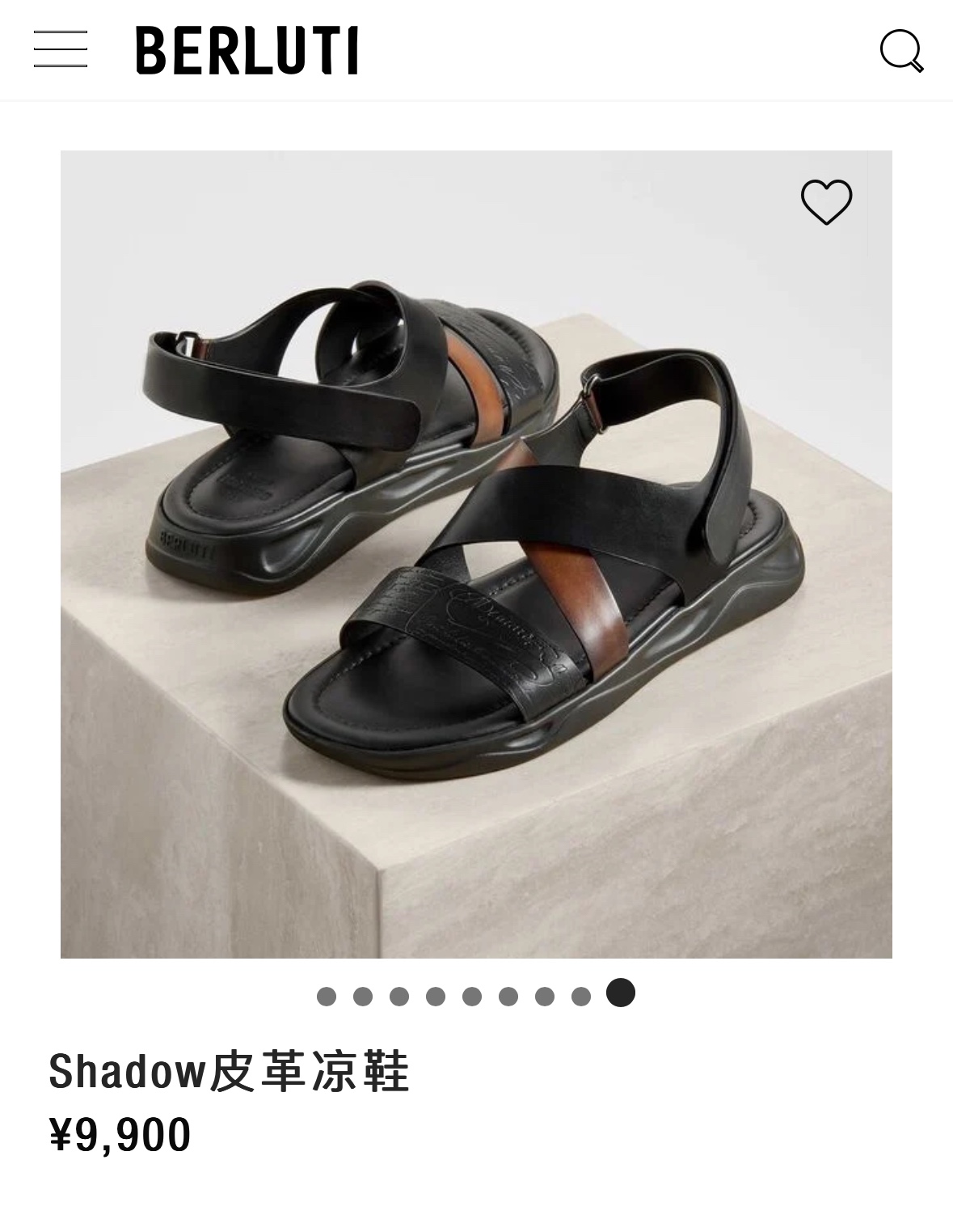 Berlut*布鲁提2024夏季凉鞋新品系列灵感新季新款Shadow皮革凉鞋官方9,900全新设计拖鞋简