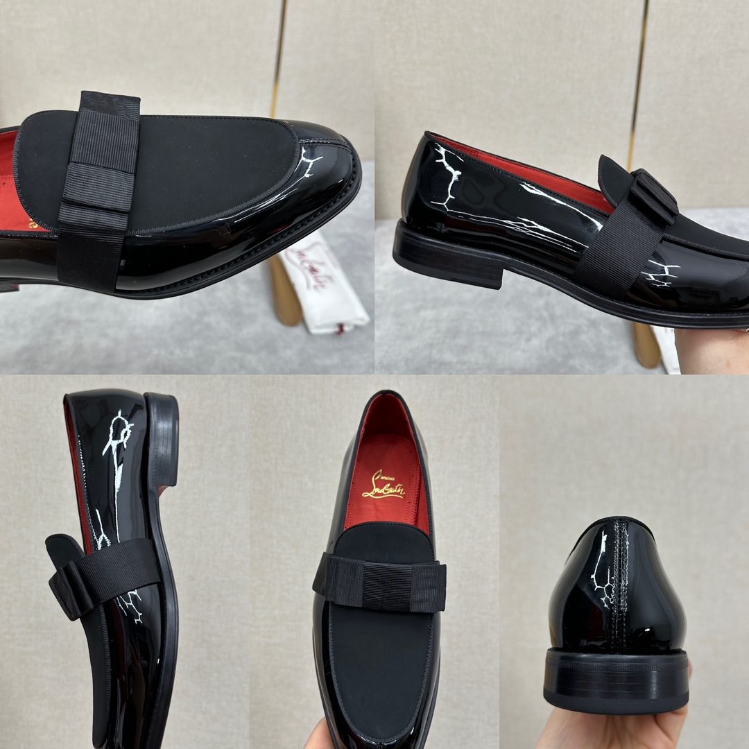 CL新品乐福鞋皮鞋Christia*Loubouti*红底鞋便鞋男士商务正装皮鞋帮面采用进口牛皮/开边珠