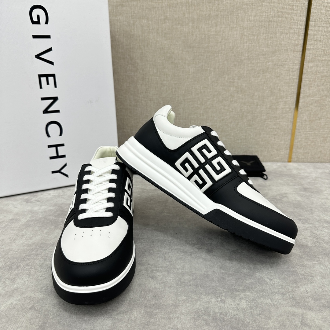 GVX新品GIVENCH*纪梵-希G4系列低帮运动鞋官方5,390进口牛皮系带拼接撞色设计侧面压印4GL