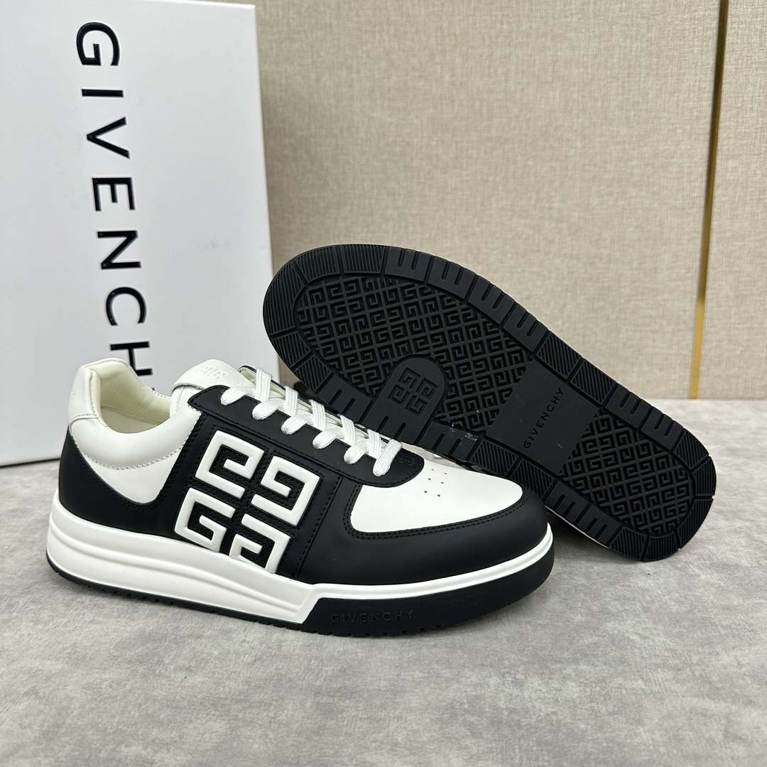 GVX新品GIVENCH*纪梵-希G4系列低帮运动鞋官方5,390进口牛皮系带拼接撞色设计侧面压印4GL