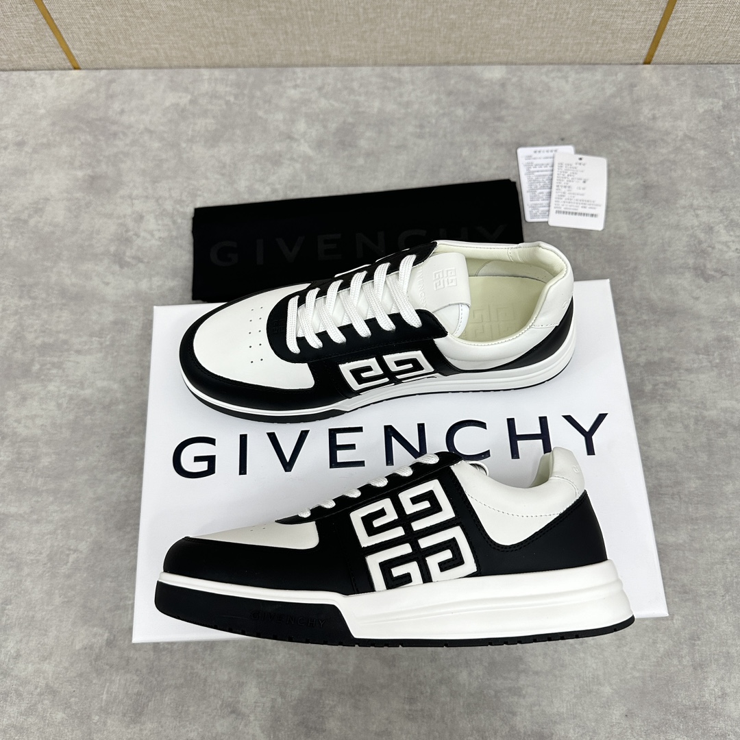 GVX新品GIVENCH*纪梵-希G4系列低帮运动鞋官方5,390进口牛皮系带拼接撞色设计侧面压印4GL