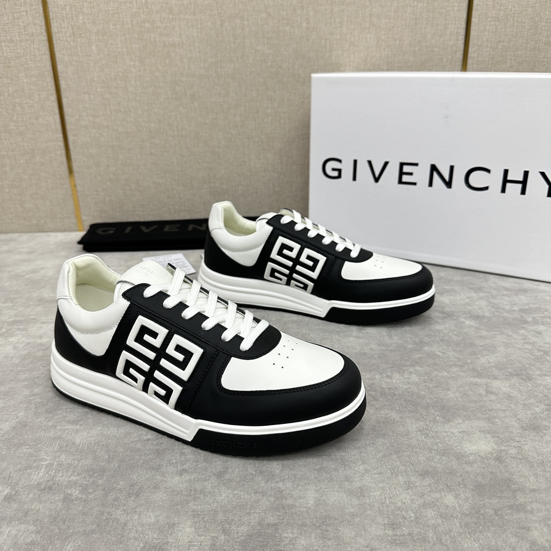 GVX新品GIVENCH*纪梵-希G4系列低帮运动鞋官方5,390进口牛皮系带拼接撞色设计侧面压印4GL