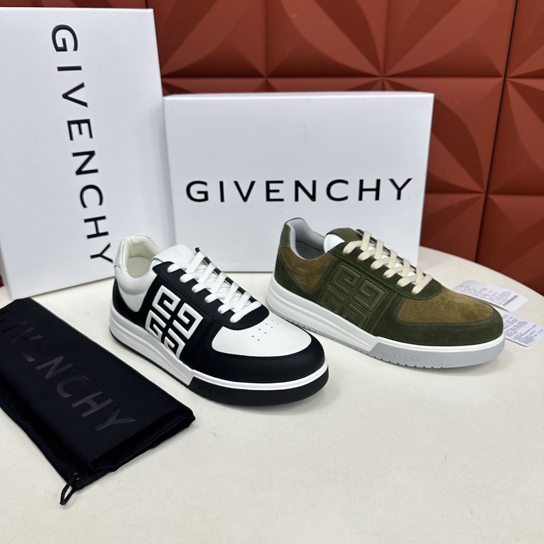 GVX新品GIVENCH*纪梵-希G4系列低帮运动鞋官方5,390进口牛皮系带拼接撞色设计侧面压印4GL