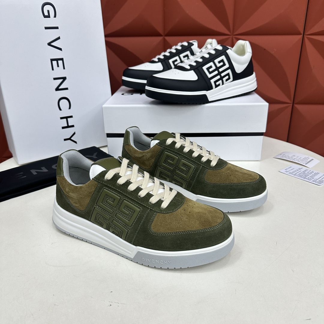 GVX新品GIVENCH*纪梵-希G4系列低帮运动鞋官方5,390进口牛皮系带拼接撞色设计侧面压印4GL