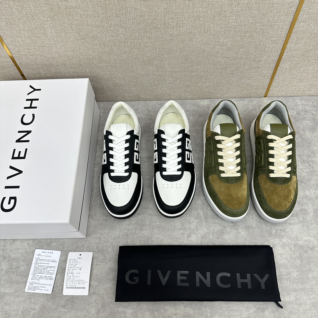 GVX新品GIVENCH*纪梵-希G4系列低帮运动鞋官方5,390进口牛皮系带拼接撞色设计侧面压印4GL