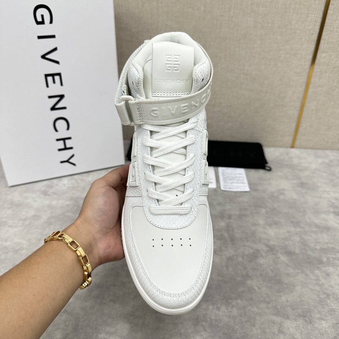 GVX新品GIVENCH*纪梵-希G4系列高帮运动鞋高帮靴官方5,890进口光滑牛皮系带拼接撞色设计踝部