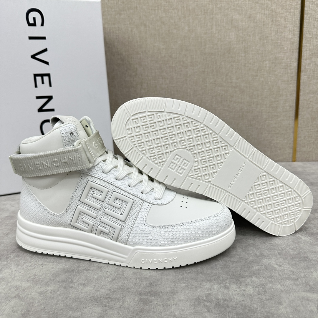 GVX新品GIVENCH*纪梵-希G4系列高帮运动鞋高帮靴官方5,890进口光滑牛皮系带拼接撞色设计踝部