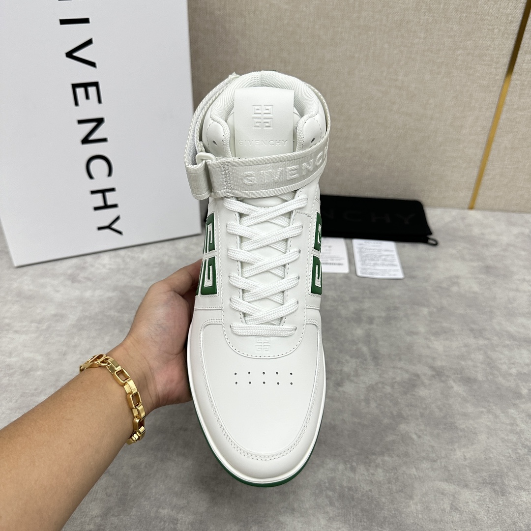 GVX新品GIVENCH*纪梵-希G4系列高帮运动鞋高帮靴官方5,890进口光滑牛皮系带拼接撞色设计踝部