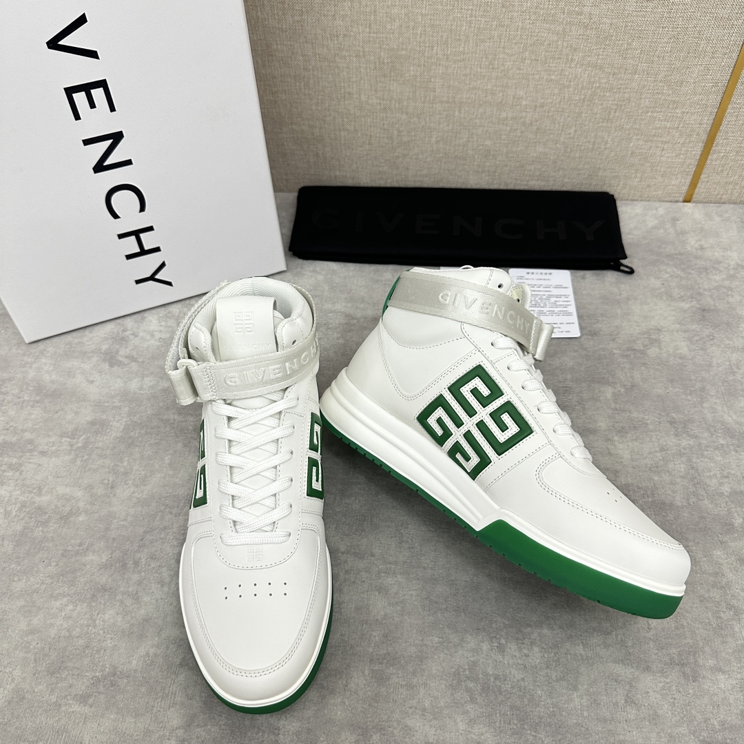 GVX新品GIVENCH*纪梵-希G4系列高帮运动鞋高帮靴官方5,890进口光滑牛皮系带拼接撞色设计踝部