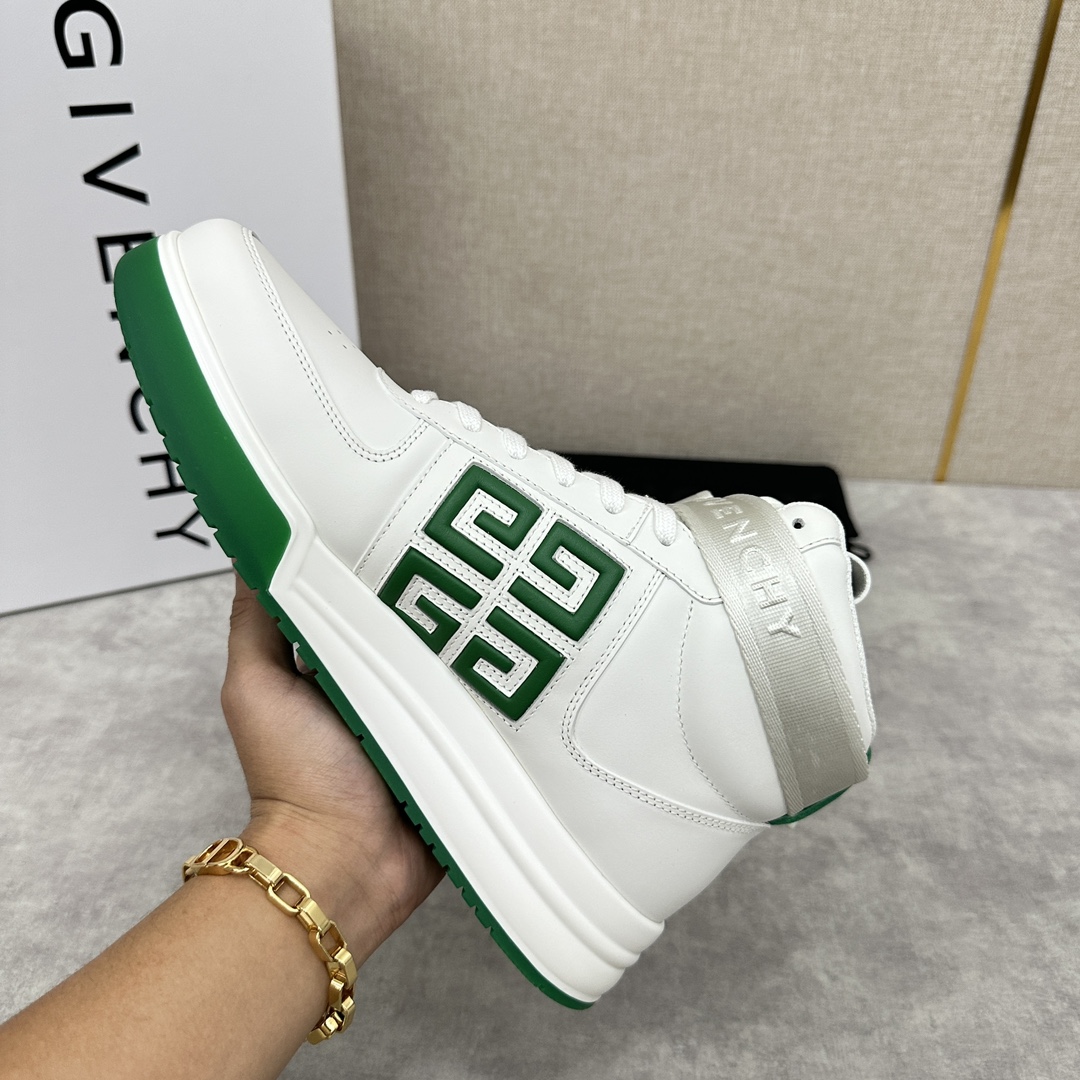 GVX新品GIVENCH*纪梵-希G4系列高帮运动鞋高帮靴官方5,890进口光滑牛皮系带拼接撞色设计踝部