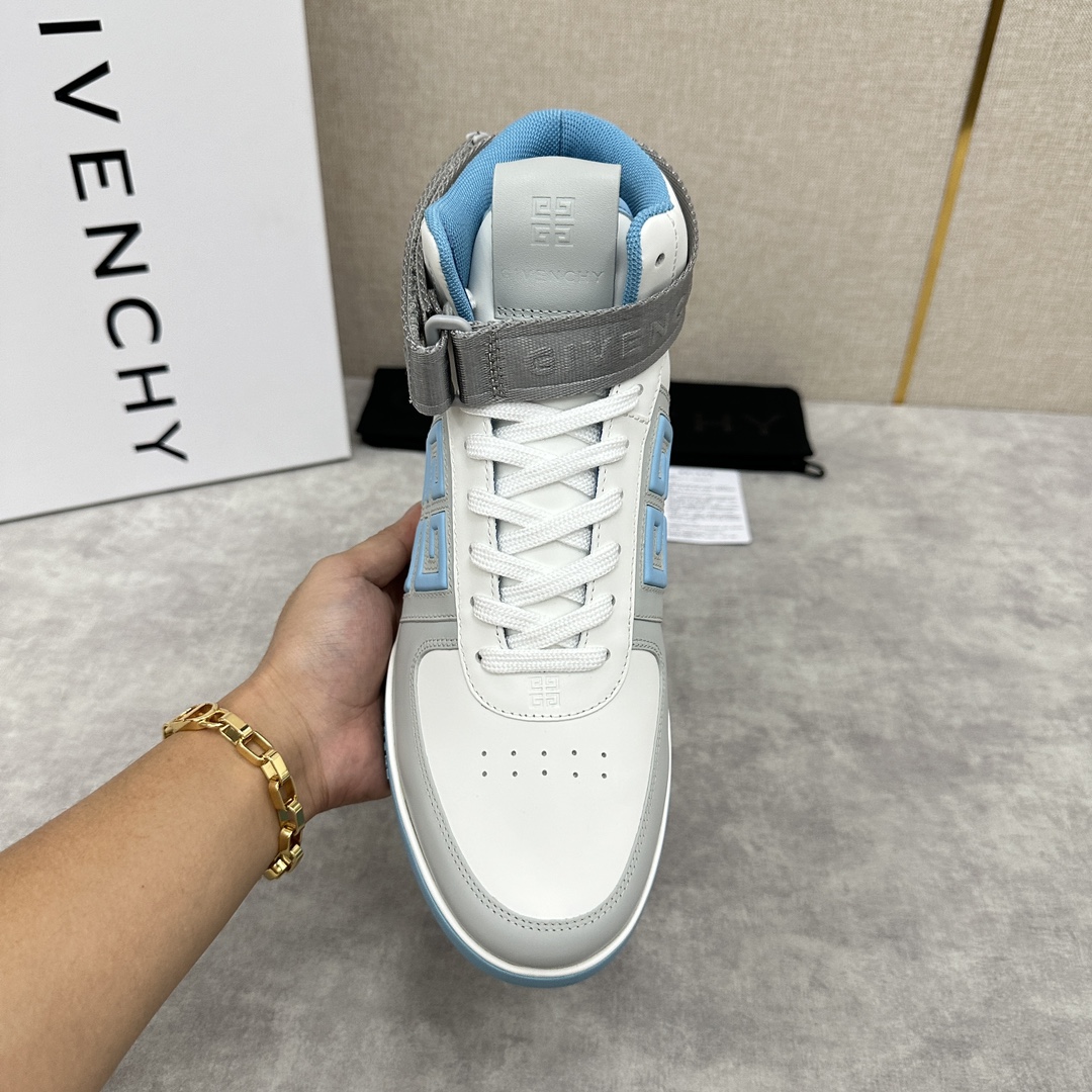 GVX新品GIVENCH*纪梵-希G4系列高帮运动鞋高帮靴官方5,890进口光滑牛皮系带拼接撞色设计踝部